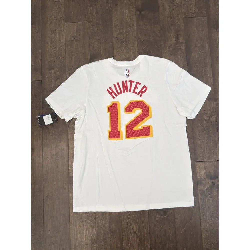 NWT Nike Atlanta Hawks De’Andre Hunter #12 T-Shirt Mens Size XL White NBA